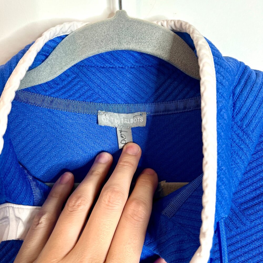 T By Talbots Mixed Quilt Button Neck Pullover Nau… - image 3